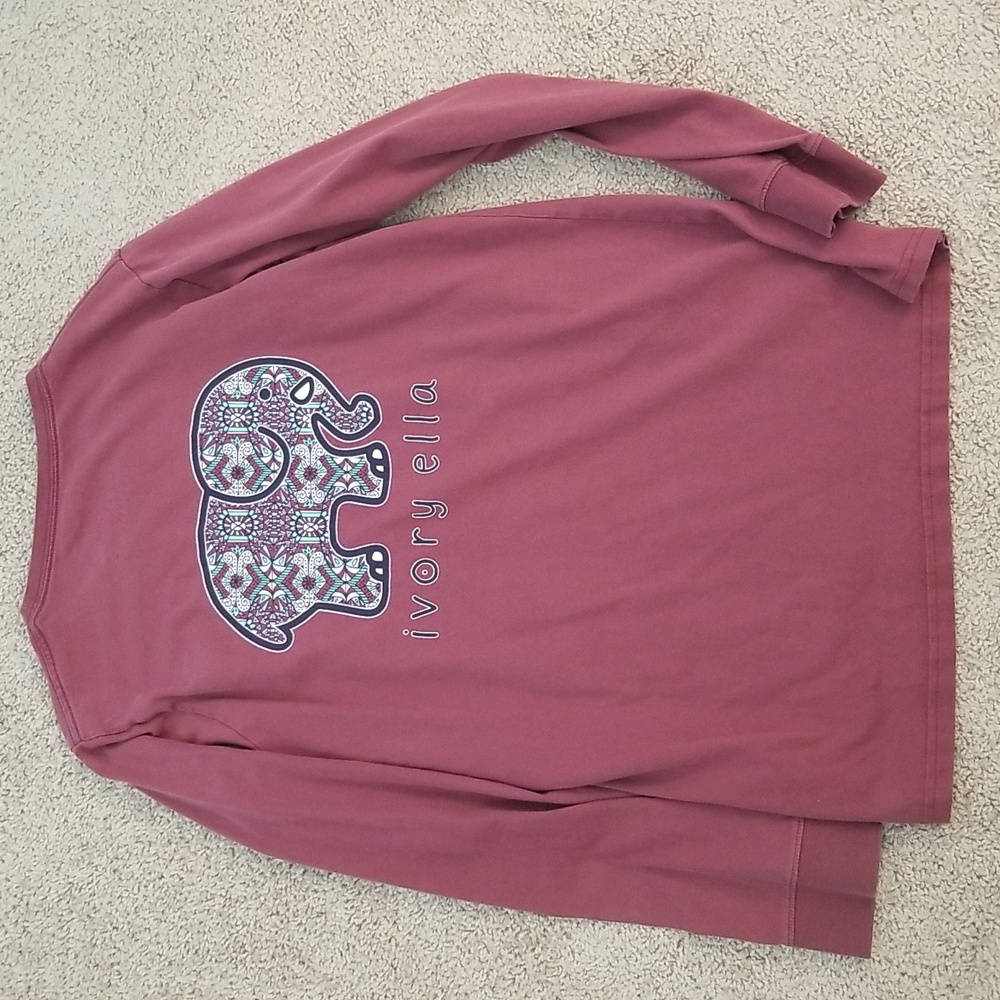 Ivory Ella Medium Long Sleeve Cute Cotton Fall Winter Elephant Shirt